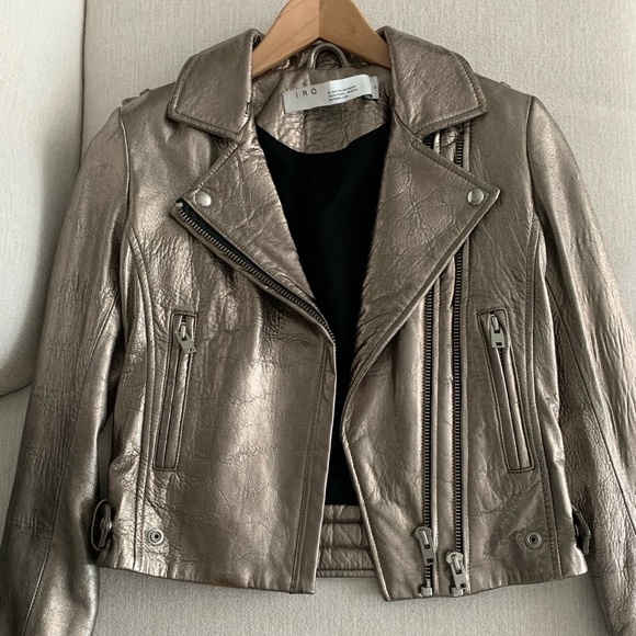 IRO Jackets & Blazers - Dylan Metallic Iro Leather Jacket Size 36